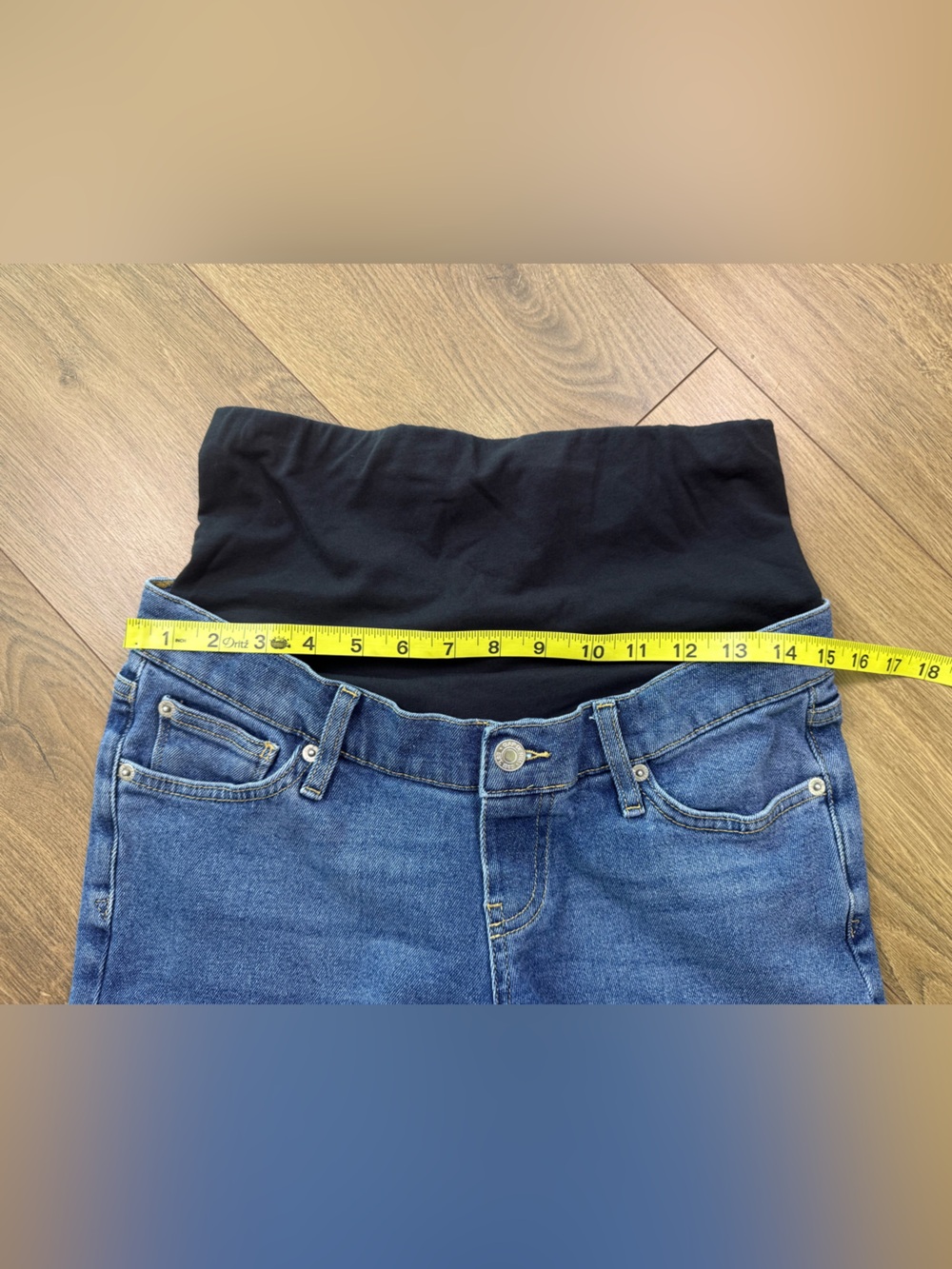 Gap Maternity Jeans Medium Wash Over Belly Straight Stretch Denim Size 27 - Picture 8 of 10